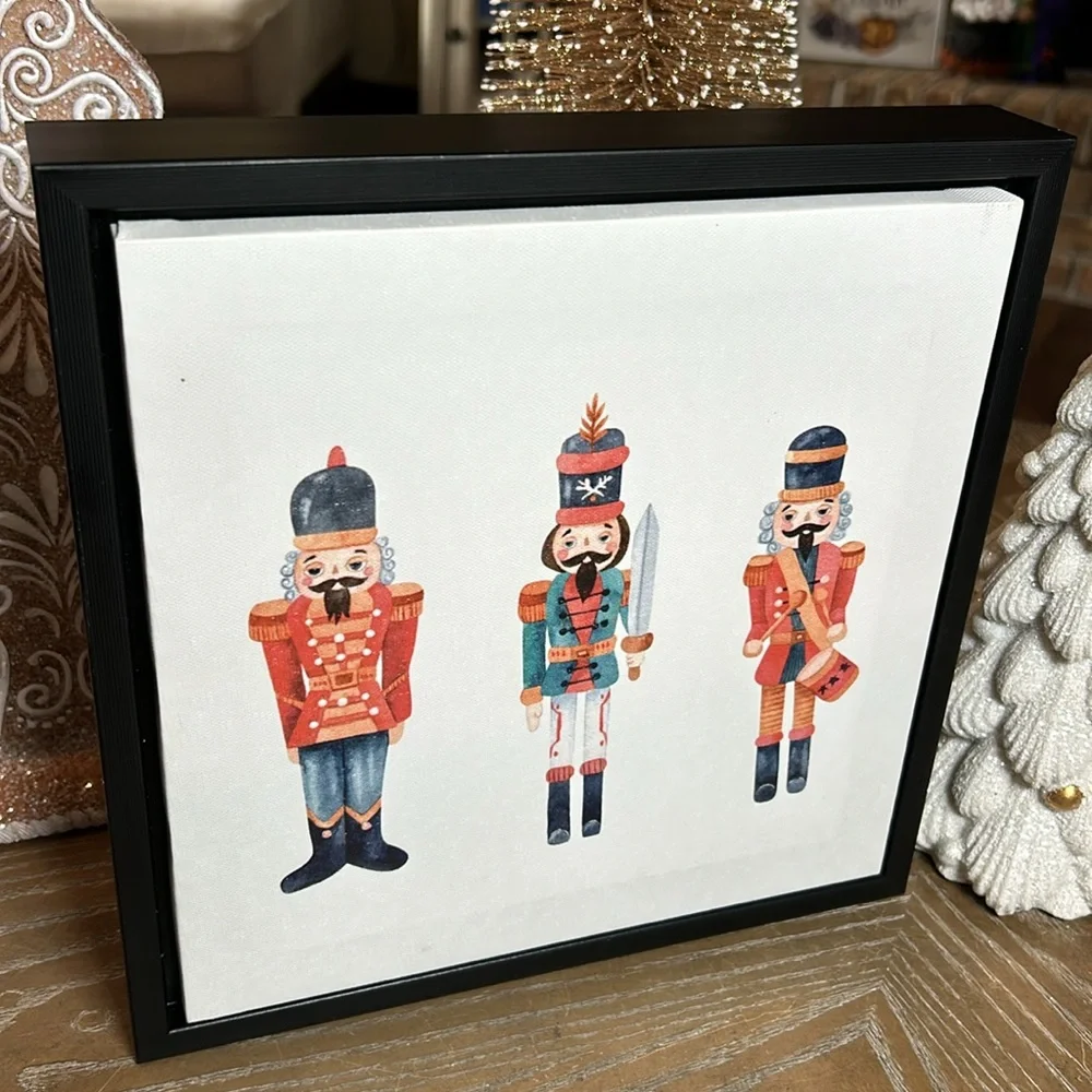 NEW! Framed Classic Christmas Holiday Nutcracker Ballet Soldier Canvas Print